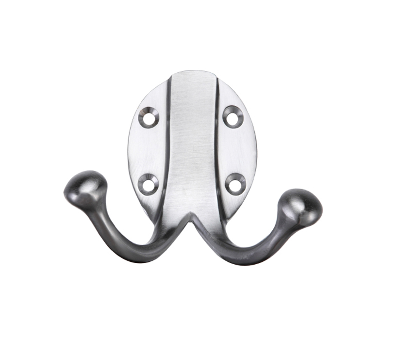 Zoo Hardware Fulton & Bray Double Robe Hook, Satin Chrome -