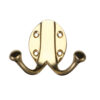 Zoo Hardware Fulton & Bray Double Robe Hook, Polished Brass