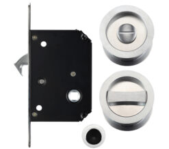 Zoo Hardware Fulton & Bray Sliding Door Lock Set (Suitable For 35-45Mm Thick Doors), Satin Chrome