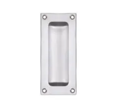 Zoo Hardware Fulton & Bray Rectangular Flush Pull, Satin Chrome