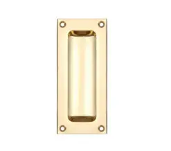 Zoo Hardware Fulton & Bray Rectangular Flush Pull, Polished Brass