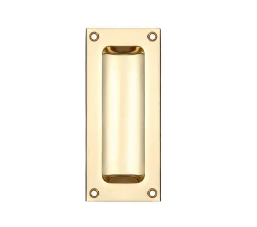 Zoo Hardware Fulton & Bray Rectangular Flush Pull, Polished Brass