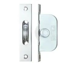 Zoo Hardware Fulton & Bray 1 3/4" Wheel Sash Window Brass Ball Bearing Axle Pulley (Square Forend), Polished Chrome