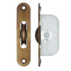 Zoo Hardware Fulton & Bray 1 3/4" Wheel Sash Window Brass Ball Bearing Axle Pulley (Radius Forend), Florentine Bronze