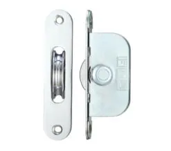 Zoo Hardware Fulton & Bray 1 3/4" Wheel Sash Window Brass Ball Bearing Axle Pulley (Radius Forend), Polished Chrome