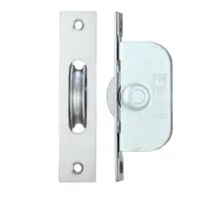 Zoo Hardware Fulton & Bray 1 3/4" Wheel Sash Window Brass Ball Bearing Axle Pulley (Square Forend), Satin Chrome