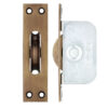 Zoo Hardware Fulton & Bray 2 1/4" Wheel Sash Window Brass Ball Bearing Axle Pulley (Square Forend), Florentine Bronze