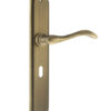 Forme Valence Solid Brass Key Lever Door Handle on Backplate - Yester Bronze