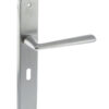 Forme Brigette Solid Brass Key Lever Door Handle on Backplate - Satin Chrome