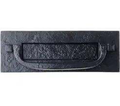 Zoo Hardware Foxcote Foundries Postal Knocker Letter Plate (305Mm X 107Mm), Black Antique