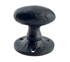 Zoo Hardware Foxcote Foundries Oval Mortice Knob, Black Antique (Sold In Pairs)