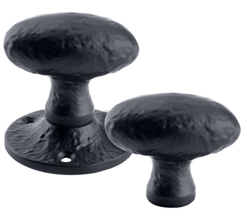 Zoo Hardware Foxcote Foundries Oval Rim Knob, Black Antique (Sold In Pairs)