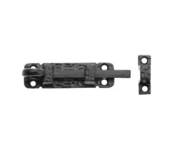 Zoo Hardware Foxcote Foundries Curly Tail Door Bolt, Black Antique