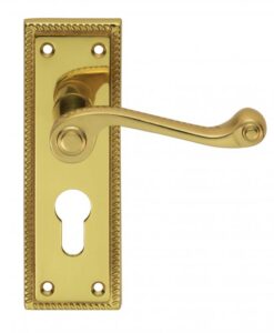 Carlisle Brass FG1Y Georgian Lever On Backplate - Lock Euro Profile 47.5mm C/C Polished Brass