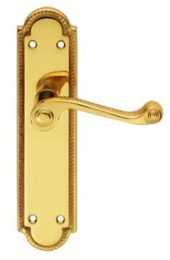 Carlisle Brass FG26L Georgian Lever On Shaped Backplate - Latch Polished Brass