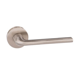 Forme Milly Lever Door Handle on Minimal Round Rose - Satin Nickel