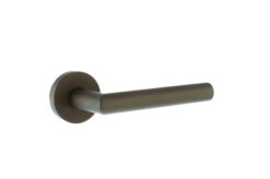 Forme Elle Lever Door Handle on Minimal Round Rose - Urban Dark Bronze