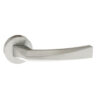 Forme Crystal Lever Door Handle on Minimal Round Rose - Satin Chrome