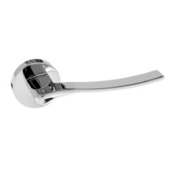 Forme Olimpia Lever Door Handle on Minimal Round Rose - Polished Chrome