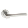 Forme Ginevra Lever Door Handle on Minimal Round Rose - Satin Chrome