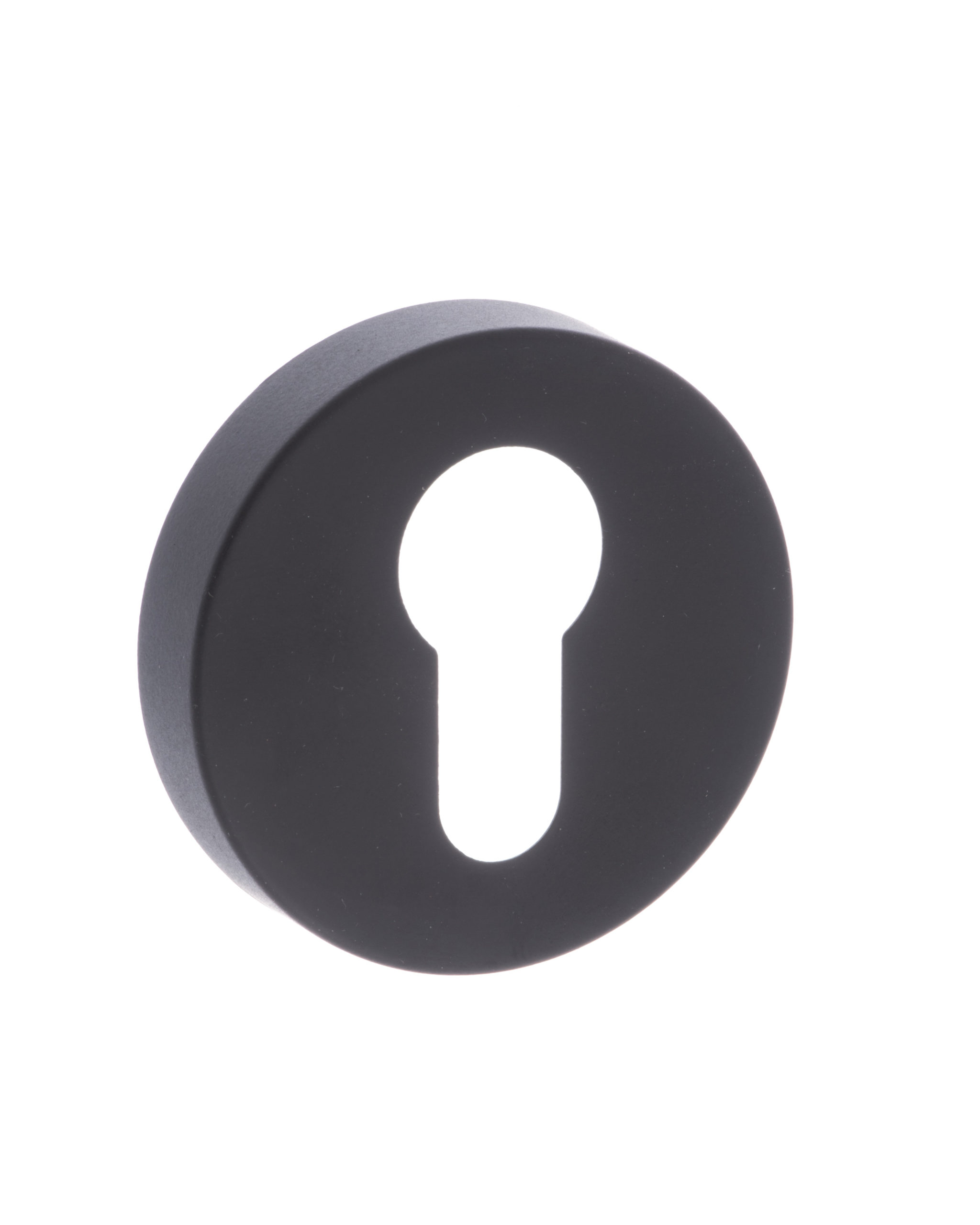 CleanTouch Anti-Bac Euro Escutcheons on Minimal Round Rose - Matt Black