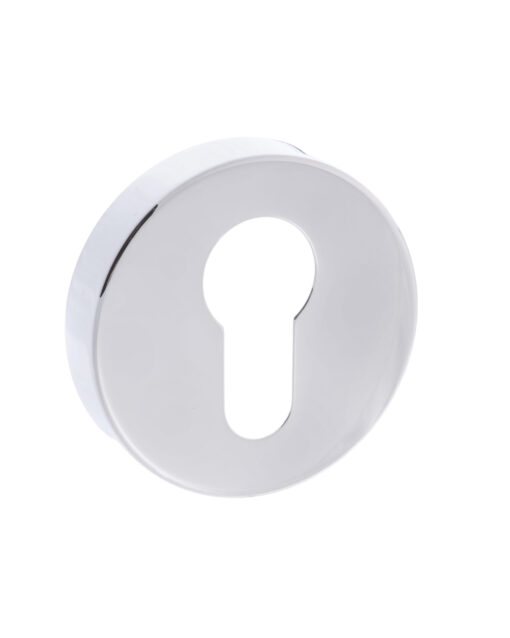 Forme Euro Escutcheons on Minimal Round Rose - Polished Chrome