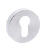 Forme Euro Escutcheons on Minimal Round Rose - Satin Chrome