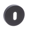 Forme Key Escutcheons on Minimal Round Rose - Matt Black