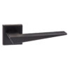 Forme Naxos Lever Door Handle on Minimal Square Rose - Matt Black