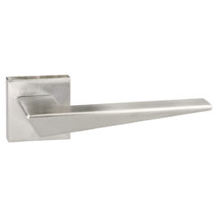 Forme Naxos Lever Door Handle on Minimal Square Rose - Satin Chrome