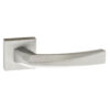 Forme Crystal Lever Door Handle on Minimal Square Rose - Satin Chrome