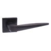 Forme Foglia Lever Door Handle on Minimal Square Rose - Matt Black