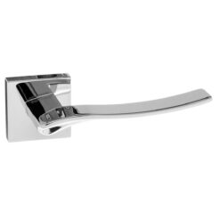 Forme Olimpia Lever Door Handle on Minimal Square Rose - Polished Chrome