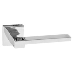 Forme Ginevra Lever Door Handle on Minimal Square Rose - Polished Chrome