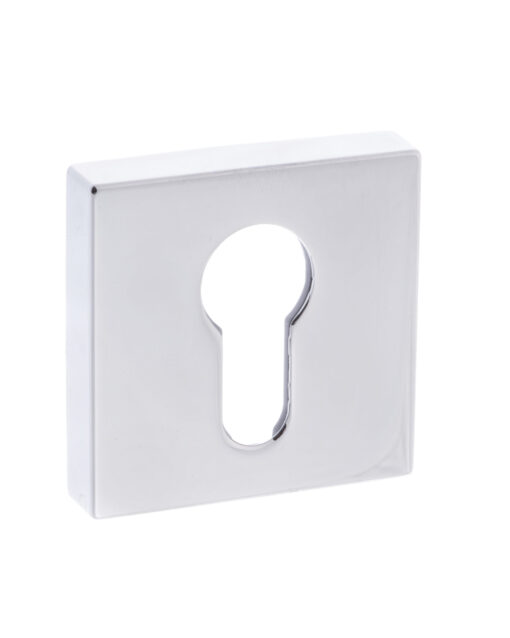 Forme Euro Escutcheons on Minimal Square Rose - Polished Chrome