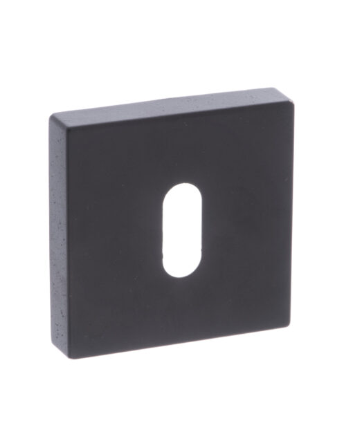 Forme Key Escutcheons on Minimal Square Rose - Matt Black