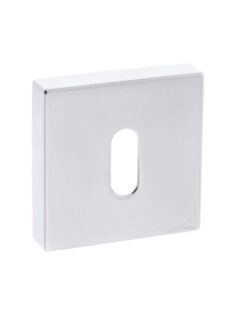 Forme Key Escutcheons on Minimal Square Rose - Polished Chrome