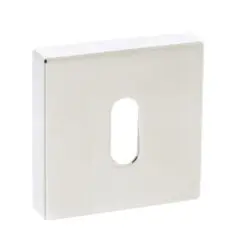 Forme Key Escutcheons on Minimal Square Rose - Polished Nickel