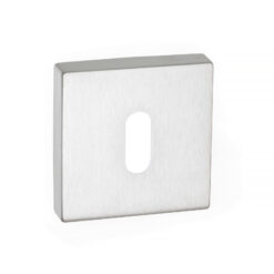 Forme Key Escutcheons on Minimal Square Rose - Satin Chrome