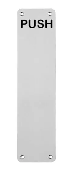 Eurospec Push Stainless Steel Finger Plates, Polished Or Satin Finish (Multiple Sizes)