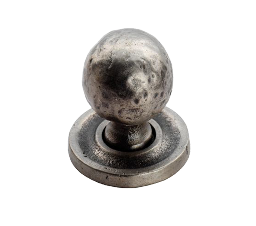 Fingertip Hammered Pattern Cupboard Knob, Pewter