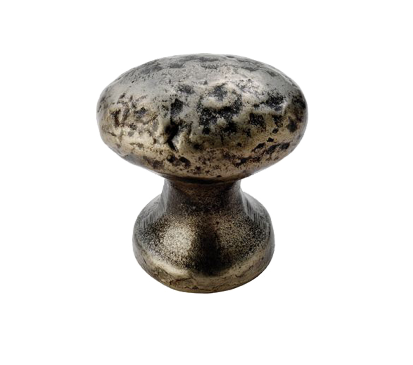 Fingertip Hammered Oval Knob, Pewter