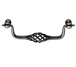 Fingertip Steel Cage Drop Cabinet Pull Handle (128Mm C/C), Antique Steel
