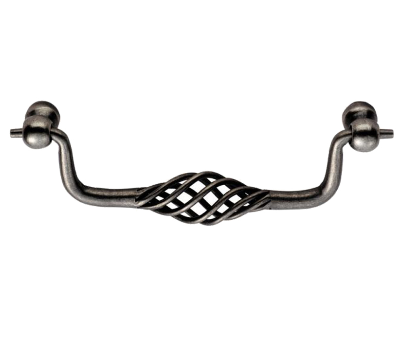 Fingertip Steel Cage Drop Cabinet Pull Handle (128Mm C/C), Antique Steel