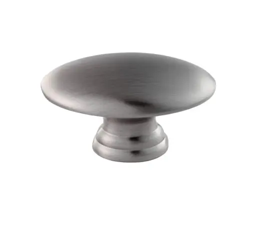 Fingertip Oval Cupboard Knob, Satin Nickel