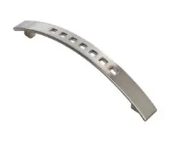 Fingertip Quadra Curved Bow Cabinet Pull Handle (128Mm C/C), Satin Nickel