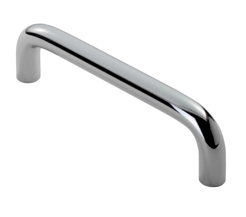 Fingertip D Pattern Cabinet Pull Handles (96Mm, 128Mm, 160Mm Or 192Mm C/C), Polished Chrome