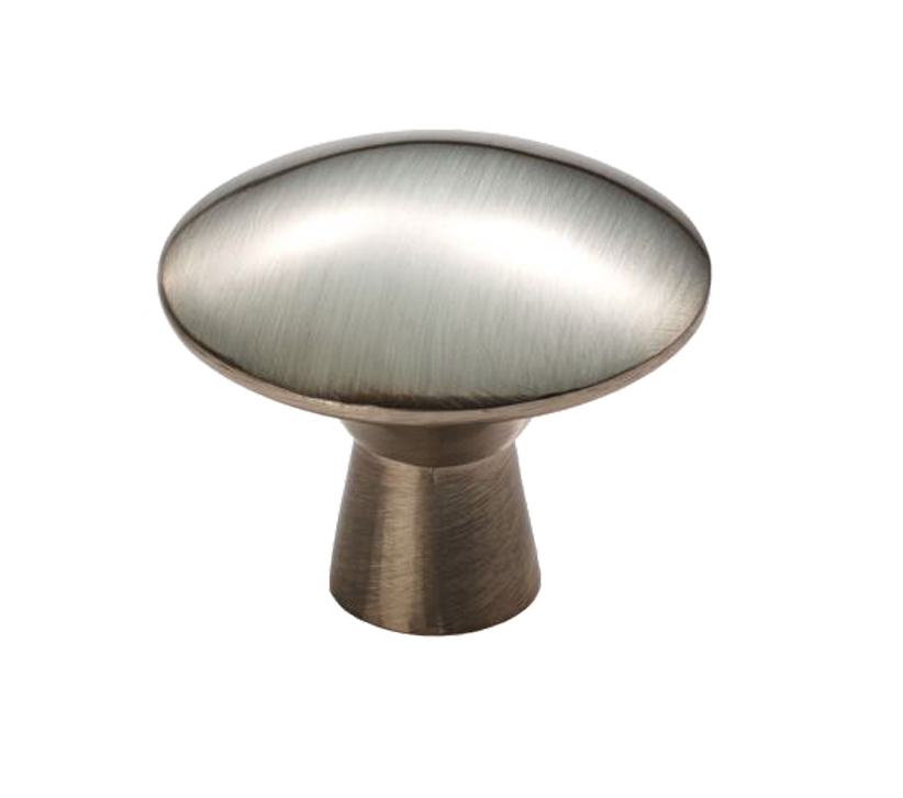 Fingertip Disc Cupboard Knob, Satin Nickel