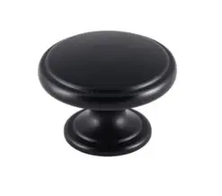 Fingertip Oxford Cupboard Knob, Matt Black
