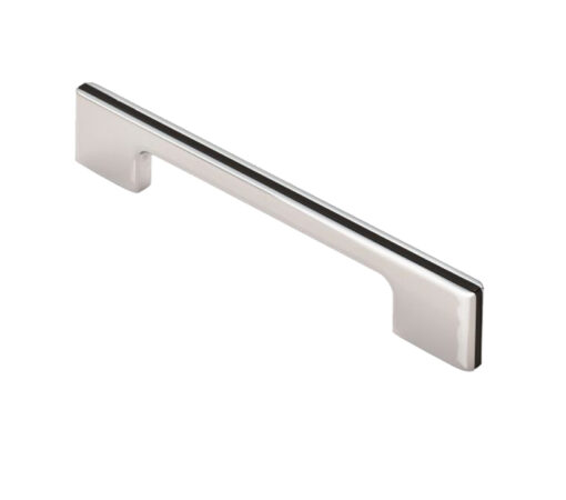 Fingertip Harris Cupboard Pull Handle (128Mm, 160Mm Or 192Mm), Polished Chrome With Black Inlay